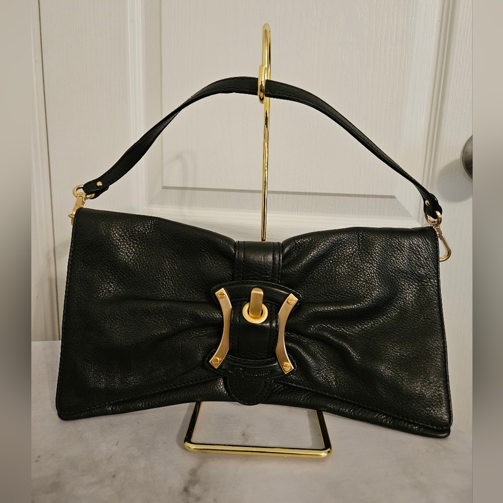 B. Markowsky Black Leather Clutch